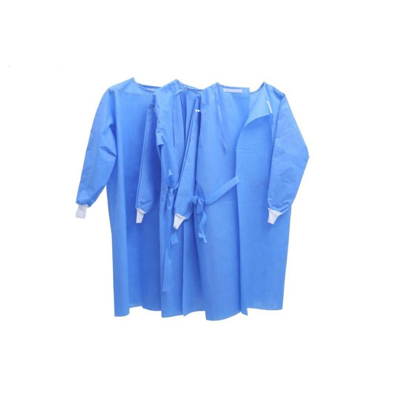 Surgical Gown Blue Yellow Disposable Operation Theatre Gowns 30 GSM Level 4