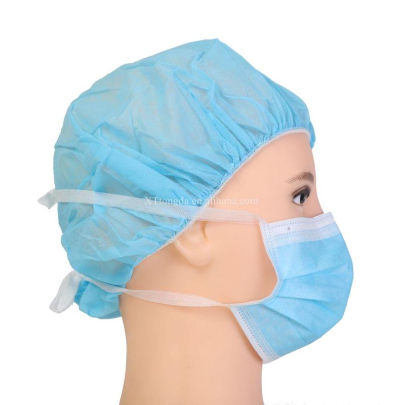 3-Ply Disposable Tie Band Medical Facial Masks, Relieve Ear Pressure, Anti-Dust Anti -Pollution, Tie Back of Head and Neck
