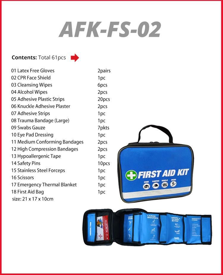 OEM Customize Health Care Home Emergency Medical Portable Empty Travel Survival First Aid Kit Bag