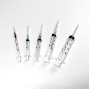 3-Part Disposable Syringe 5ml Luer Slip &amp; Luer Lock with Needle Eo Sterilized