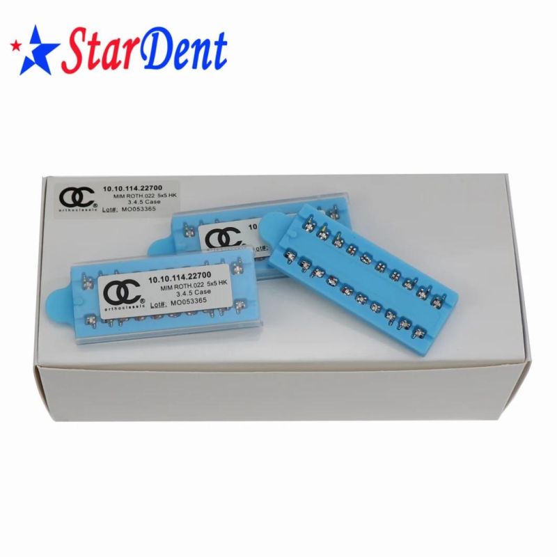 Sky Blue Package Orthodontic Materials Metal Bracket with Dental Mesh/ Monoblock Brackets