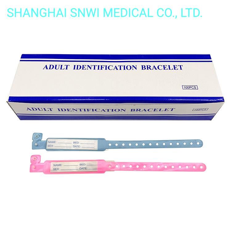 Security Plastic Medical Hospital Identity Vinyl PVC ID Wristband Bracelet Plastic Hand Band