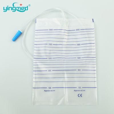 Urine Drainage Bag Hot Selling Economic 2000ml PVC Push-Pull Valve Disposable