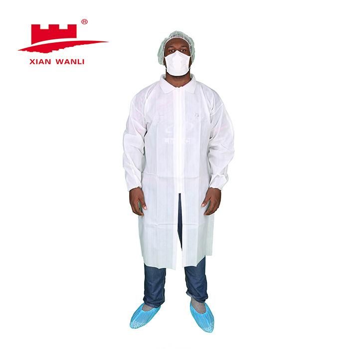 Disposable Nonwoven Visitor Gown Disposable Lab Coat Lab Gown