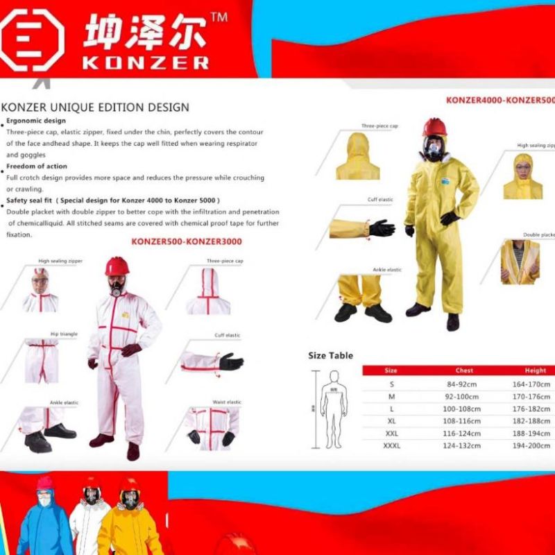 White Taped Waterproof Protective Surgical Non Woven Fabric Asbestos Removal Disposable Coverall