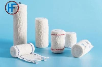 Mdr CE Approved Hf Cotton Disposable Hemostasis Red Line Dressing Cotton Crepe Bandage
