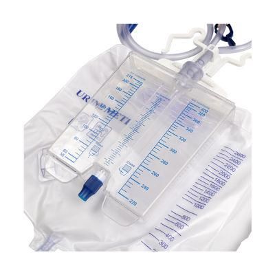Wego Factory Supplier Different Size Eo Sterile 2000ml Urine Drainage Bag with Push Valve