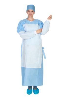 Disposable Protective SMS Isolation Gown Blue Knitt Cuffs