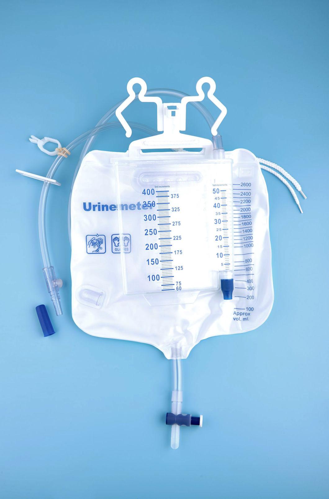 Medical Disposable Drainage Urine Bag 2000ml T-Tap Non-Return Valve Frosted Tube
