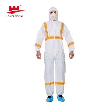 Breathable Non Woven Disposables Overall Work Wear Uniform Safety Coveralls for Food Industry