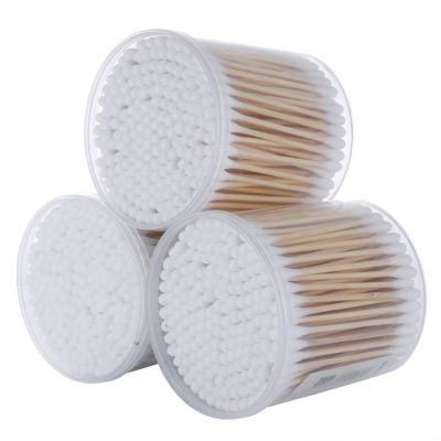 Wood Double Heads Cotton Swabs Stick with OEM Packing
