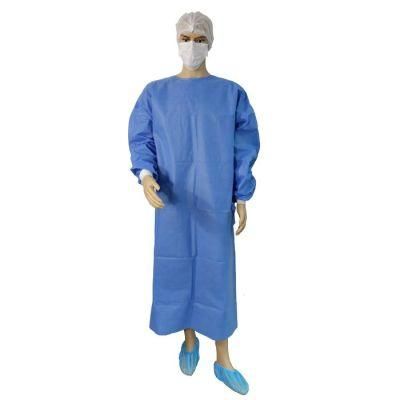 Sterile SMMS Disposable Surgical Gown 45g Reinforced Blue Surgical Gowns Desechables Surgical Gowns