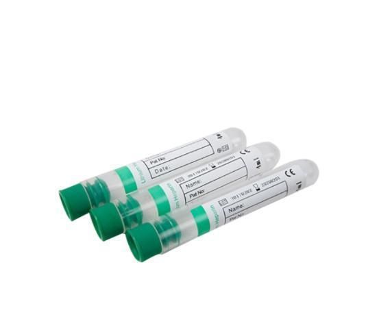 Medical Sterile Pet Green Lithium/Sodium Heparin Blood Collection Tube