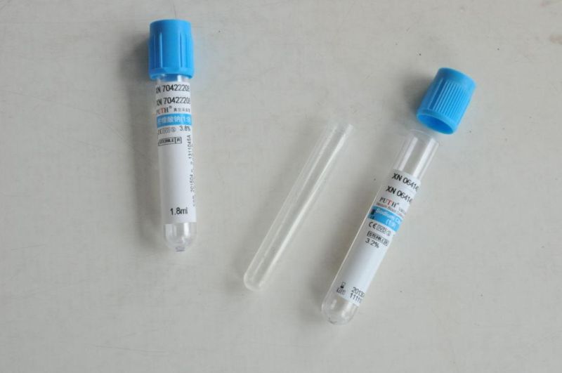 Blood Collection Tube, Sodium Citrate Tube, 9nc (3.8%) , Blue Cap with CE, ISO 13458-2.7ml