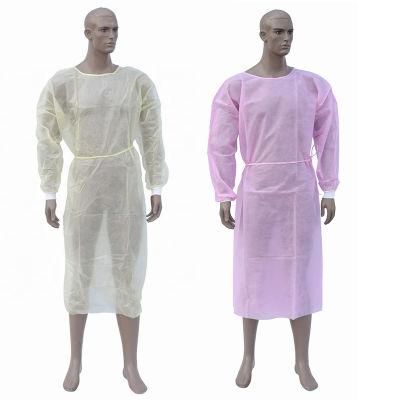 Non-Woven Level1 SMS Ppes PP PE Isolation Gown Level 2 Disposable Isolative Cuffs