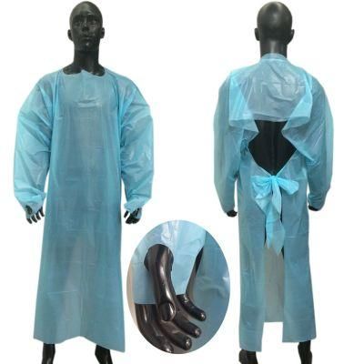 Disposable Plastic Gown, PE Gown with Finger for Food Processing