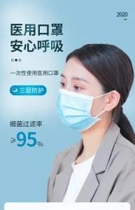 Wholesales Factory Supply Quick Shipping 3 Plys Disposable Protective Medical Surgical Face Masks with Earloop