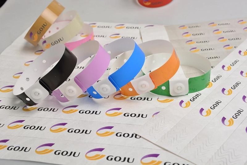 Gj-8070 One-off Use Adult Waterproof L Shape Plastic Wristbands for Events