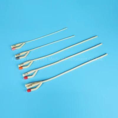 2 Way or 3 Way Silicone Coated Latex Foley Catheter Rubber/ Plastic Valve