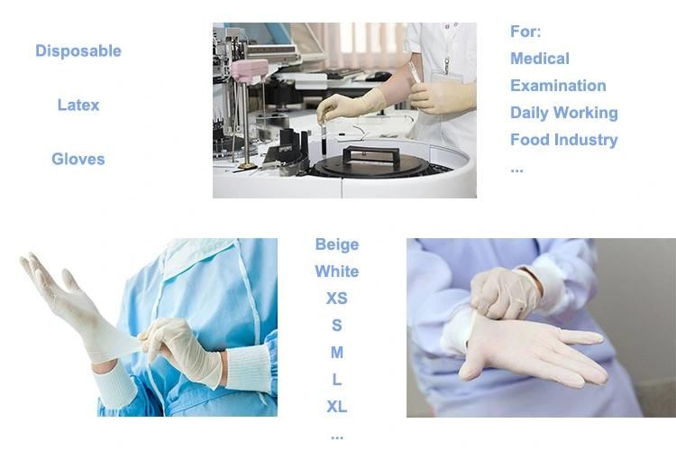 Disposable Latex Glove Powder-Free Latex, Examination Gloves Powdered Free