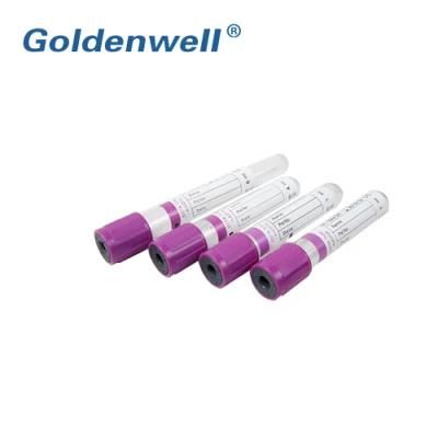 Purple Disposable Medical K3 EDTA Blood Collection Tube with Label