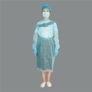 CE TUV PP Non-Woven Waterproof Level 1 Gowns Disposable Isolation Gown with Elastic Cuffs and Long Sleeves
