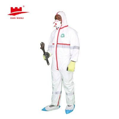 White Light Duty Antistatic Fr Polypropylene Type 5 6 Disposable Coverall