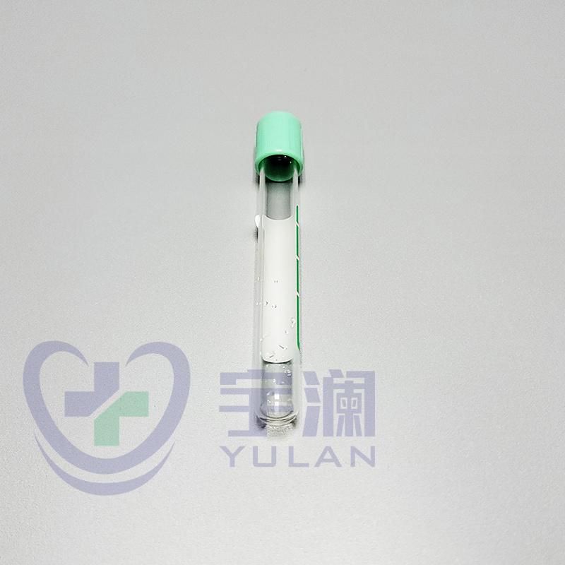 Disposable Pet Vacuum Blood Collection Tube Green Cap Heparin Tube 5ml