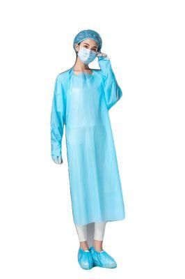 Waterproof Plastic Disposable CPE Isolation Gown with Thumb Loop