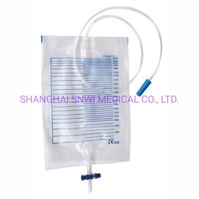 2000ml Medical Disposable PVC Collection Meter Urine Drainage Bag with T-Valve