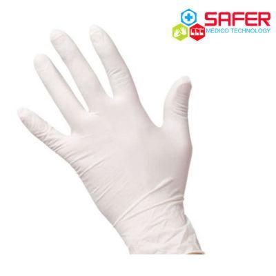 Disposable White Nitrile Glove with Powder Free and Latex Free
