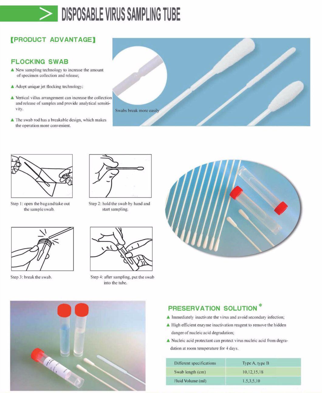 Viral Sample Connecting Tube Virus Sampling Tube with Nasal Swab