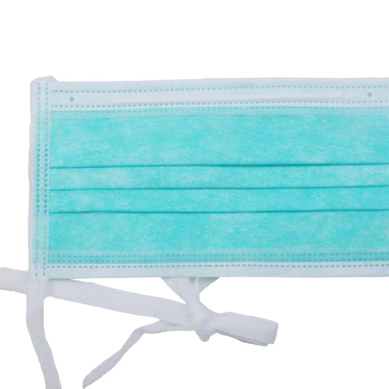 Shelf Product Tie-on Style Disposable 3 Ply Surgical Face Mask En14683 Type Iir Standard
