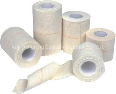 Mdr CE Approved Pure Cotton Tape Adhesive Bandage White or Yellow Corlor with A Line Eab