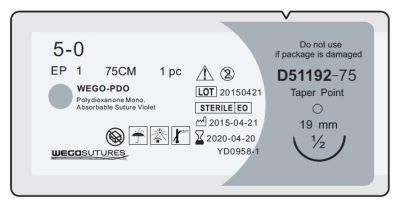 Wego Brand Surgical Sutures of Pdo