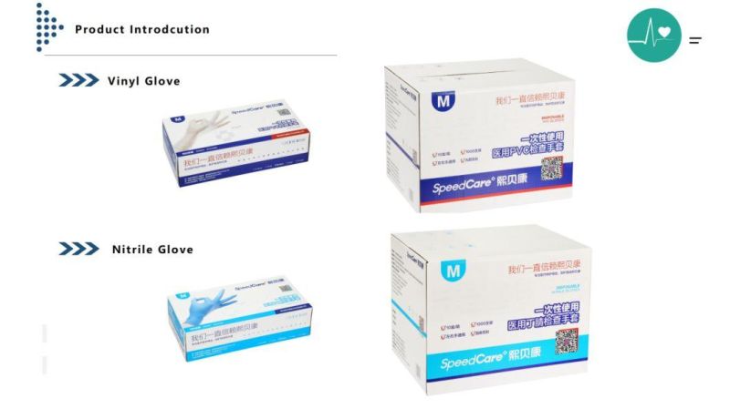 Disposable Safety Protective Powder Free Nitrile Gloves Vinyl Gloves Latex Gloves PE Gloves with En374 Blue with Cheap Price