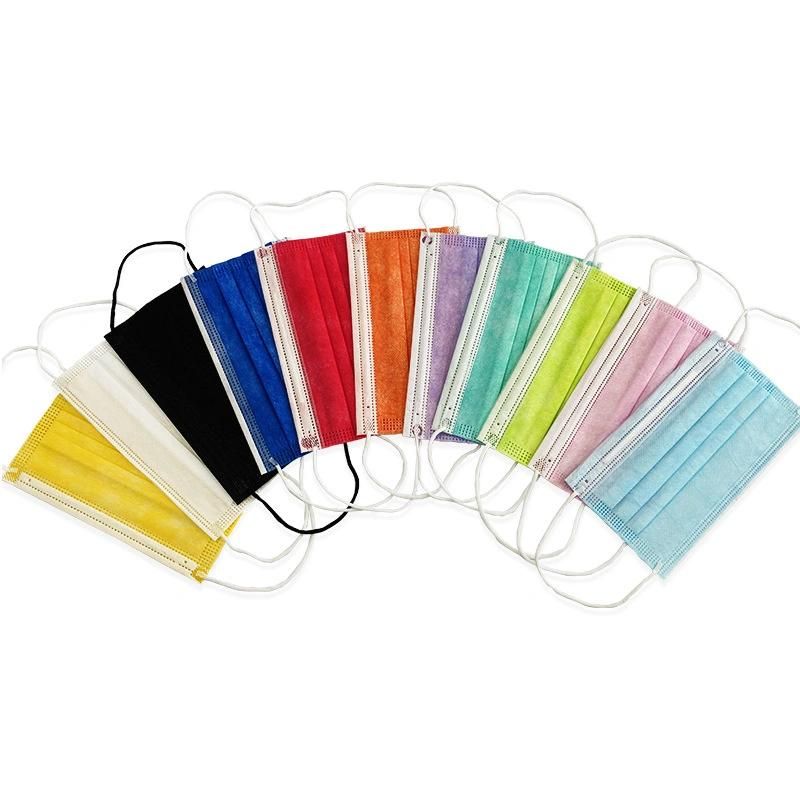 3-Plyer Colorful Face Mask Anti Dust Non Woven Disposable Adult Mask Designer Mask