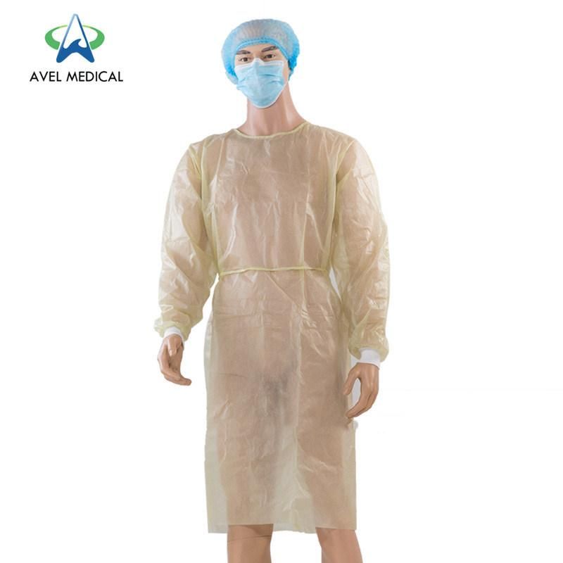 AAMI Level 2 SMS Non-Wove Disposable Protective Surgical Gown for Doctor/Surgeon/Patient/Visitor/Hospital with Knit Cuff