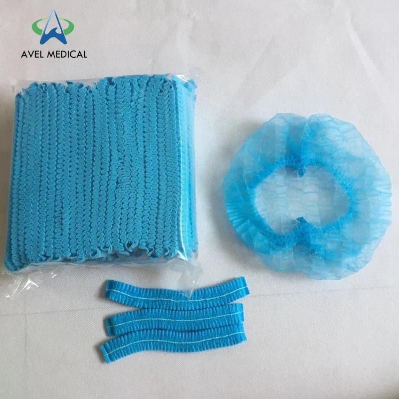 Surgical/Medical/Dental/Nursing/Scrub/Space/Mob/Mop/Work/Snood/SMS Nonwoven Disposable PP Cap for Doctor/Surgeon/Nurse/Worker Bouffant Round Pleated Strip Clip