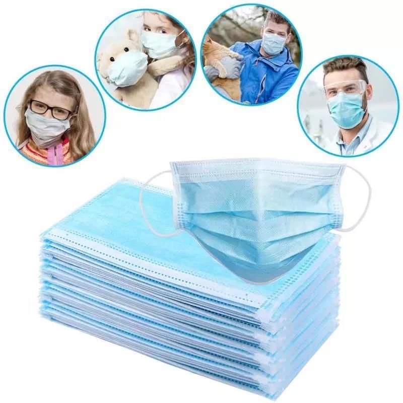 High Quality FDA Ce Certification 3ply Disposal Face Mask with Adult &Children Bulk in Stock Big Wholesale