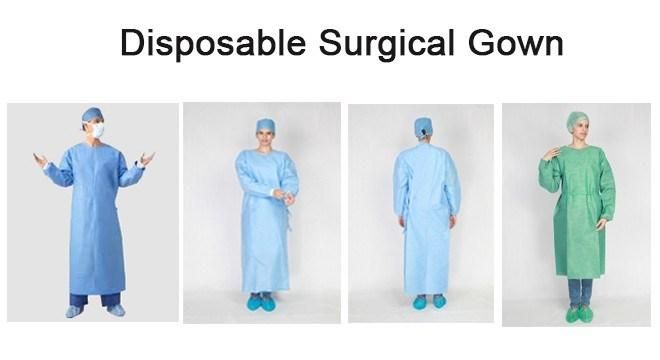 Disposable Standard SMS Surgical Gown Velcro Neck for Medical Use