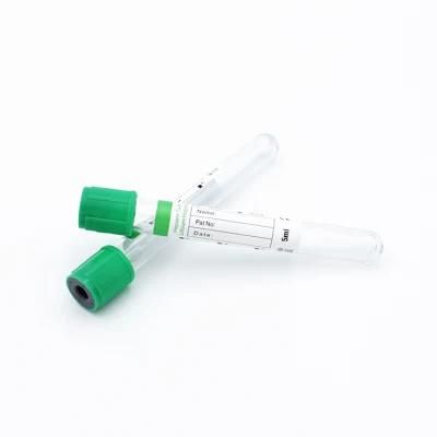 Vacuum Blood Collection Tube, Sodium Heparin Tube, Green Cap with CE, ISO 13485-6ml