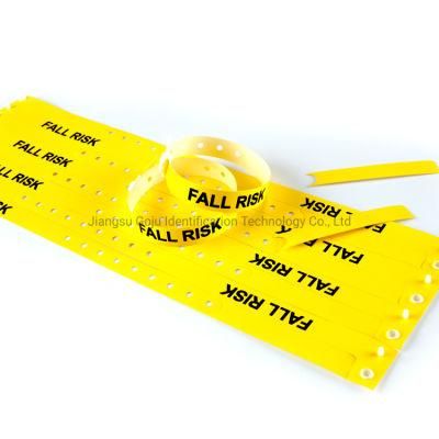 Hospital Fall Risk Plastic Material Patient ID Wristband with Tab