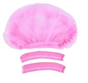 Pink Disposable Hair Net Bouffant Cap Kitchen Medical Non Woven Head Cover