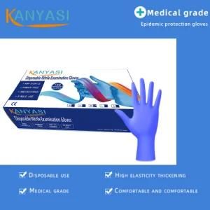 Powder Free Blue Disposable Medical/Non-Medical Examination Nitrile Gloves with CE/FDA/ISO9001/ISO13485