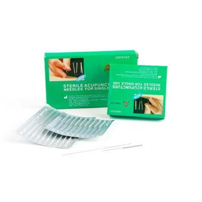 Professional Medical Health Disposable Sterile Silver Plated Handle Acupuncture Needles with Aluminum Foil Packing
