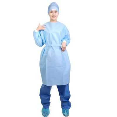 Sterile Non-Reinforced Surgical Gowns with Set-in Sleeves SMS SMMS Smmms Standard Surgical Gown