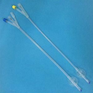 Medical Products Hospital Medical Sterile 3 Way Silicone Foley Catheter with 5ml-30ml Balloon