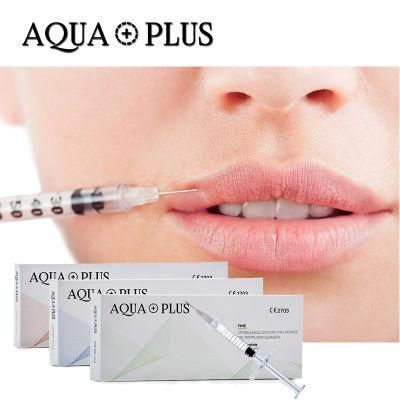 Wrinkle Remover Hyaluronic Acid Dermal Fillers for Lips and Facelifts 2ml Cross Linked Derm From Aqua Plus