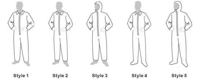 OEM Design Disposable PP/ SMS/Microporous Coverall Suits CE